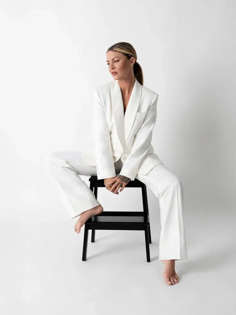 White Wide-Leg Pants